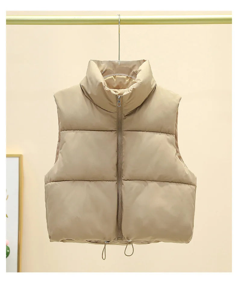 Women’s Autumn/Winter Short Down Vest – Quilted Stand-Collar Jacket