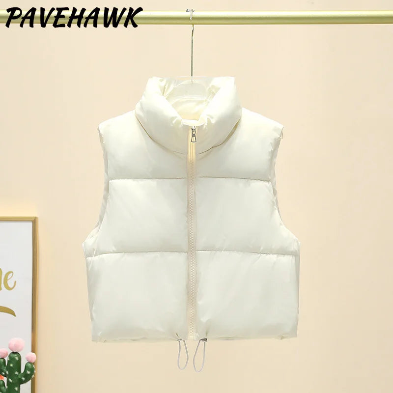 Women’s Autumn/Winter Short Down Vest – Quilted Stand-Collar Jacket