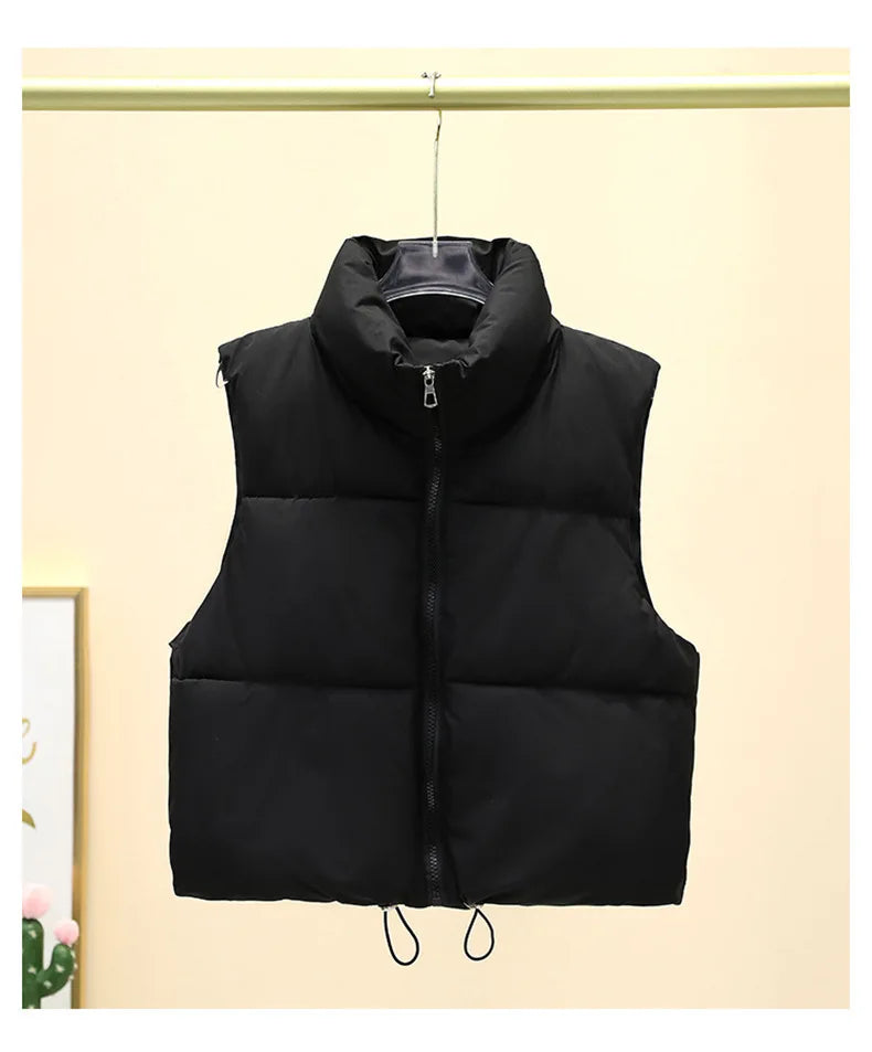 Women’s Autumn/Winter Short Down Vest – Quilted Stand-Collar Jacket