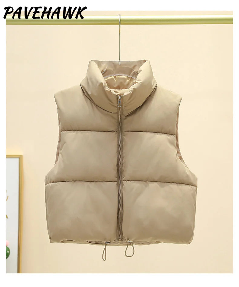 Women’s Autumn/Winter Short Down Vest – Quilted Stand-Collar Jacket