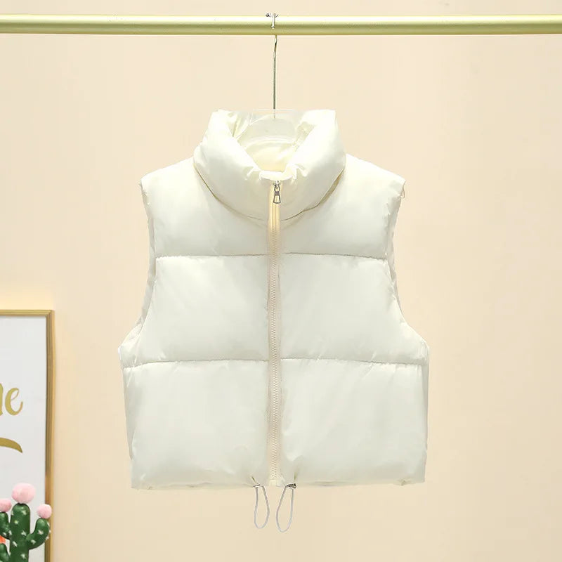 Women’s Autumn/Winter Short Down Vest – Quilted Stand-Collar Jacket