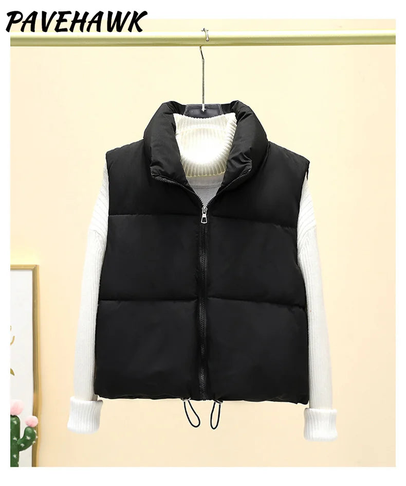 Women’s Autumn/Winter Short Down Vest – Quilted Stand-Collar Jacket