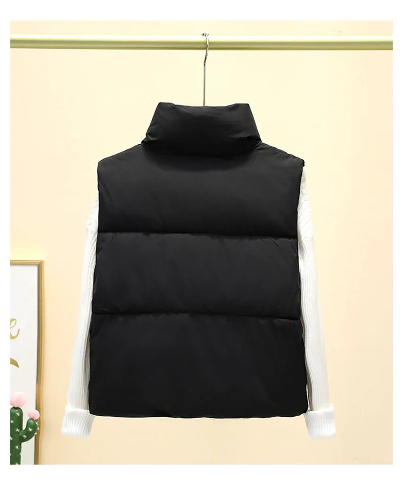 Women’s Autumn/Winter Short Down Vest – Quilted Stand-Collar Jacket
