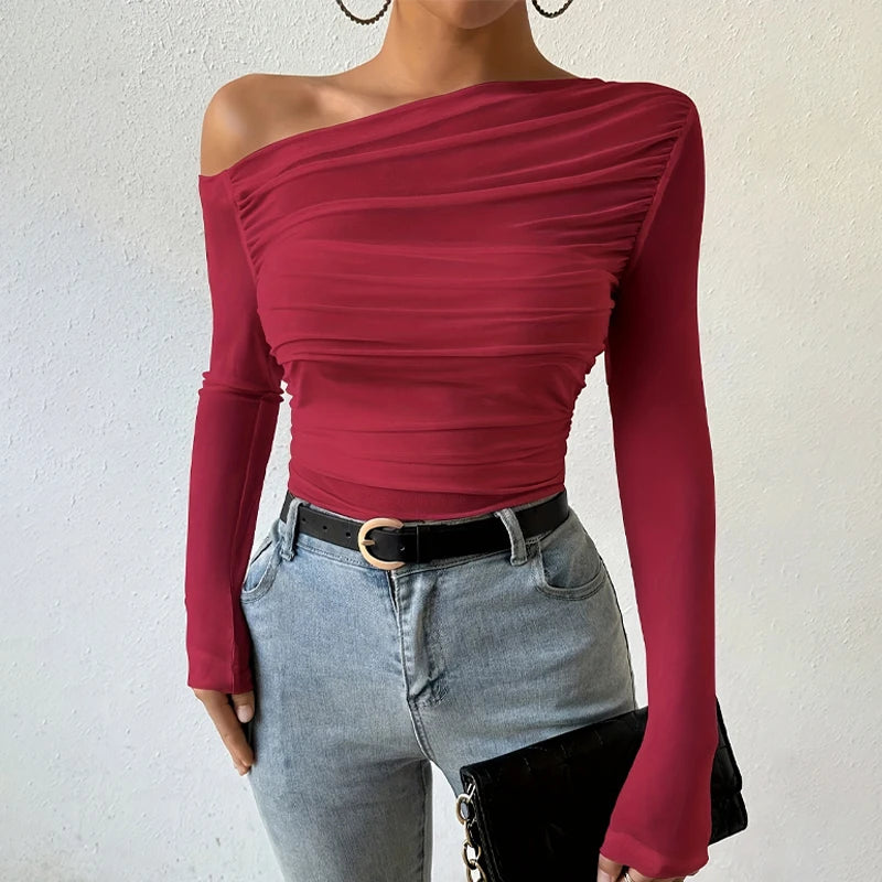Off-Shoulder Slim Crop Top
