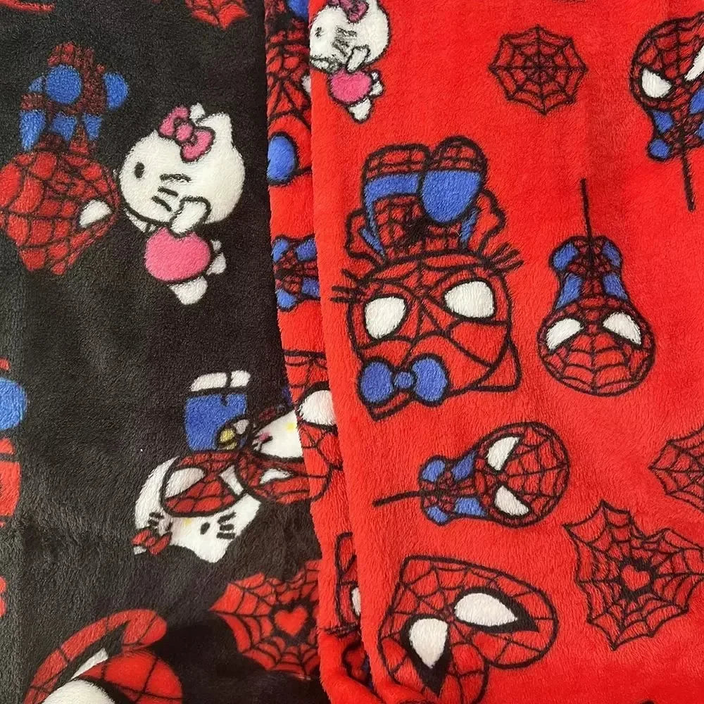 Hello Kitty & Spider-Man Anime Flannel Pajama Pants