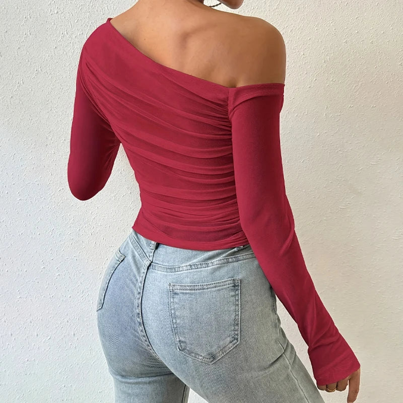 Off-Shoulder Slim Crop Top
