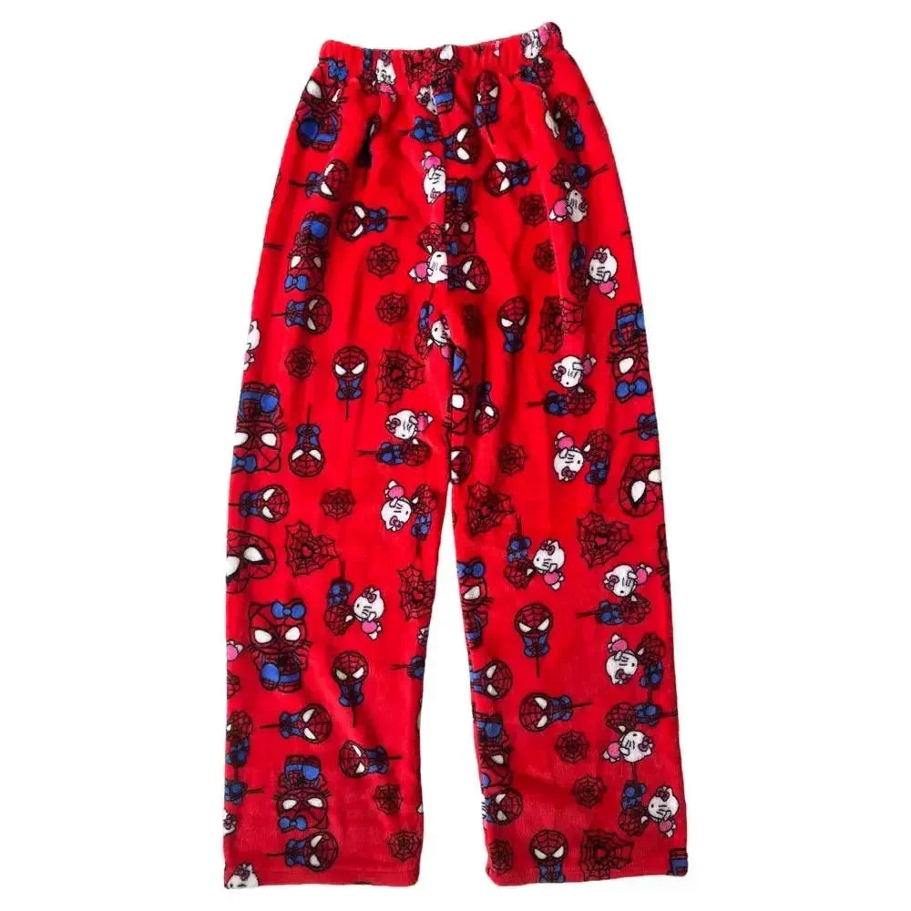 Hello Kitty & Spider-Man Anime Flannel Pajama Pants
