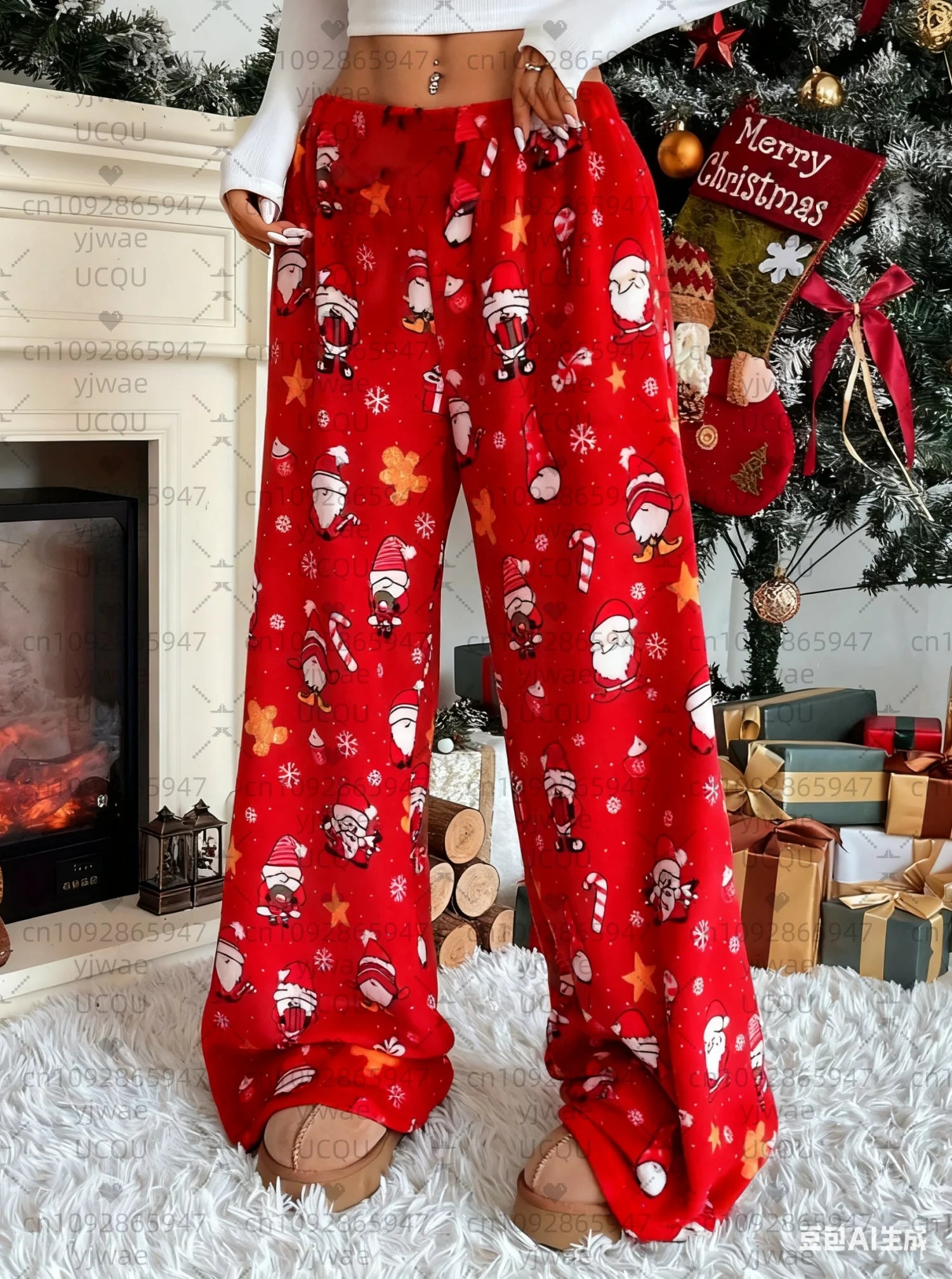 Christmas Cozy Plush Pajama Pants – Women’s
