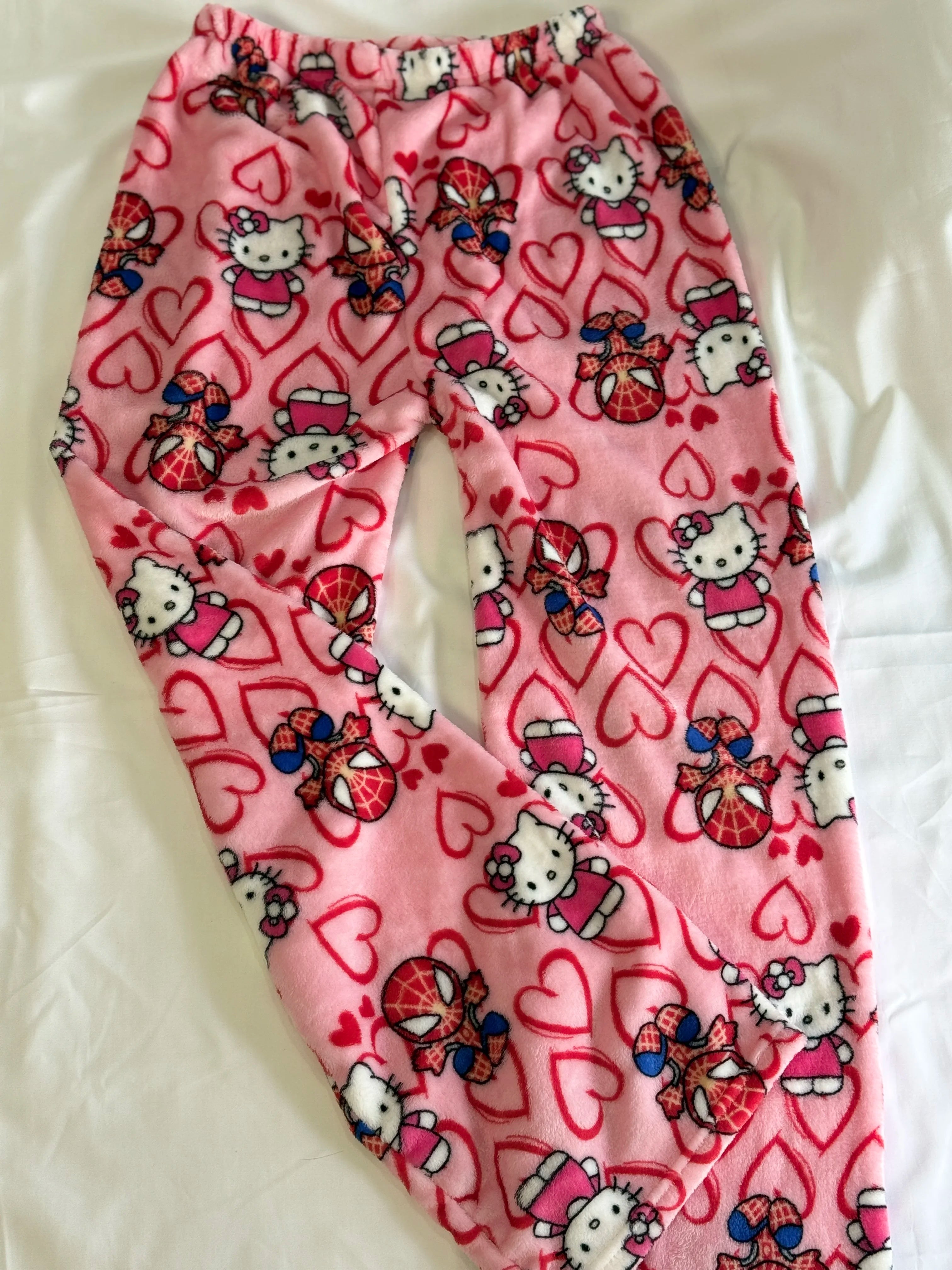 Hello Kitty & Spider-Man Anime Flannel Pajama Pants