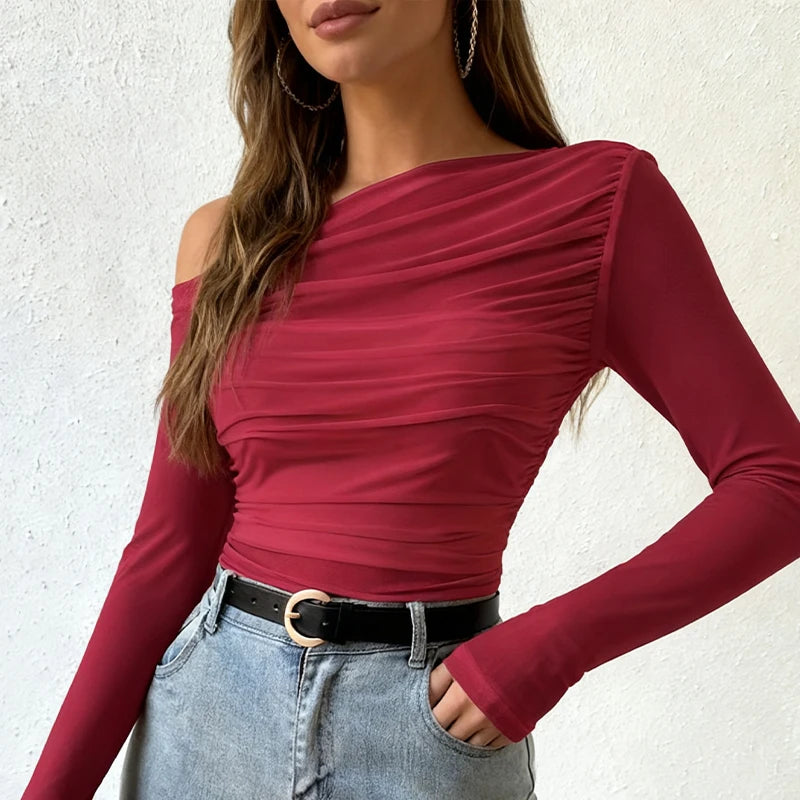 Off-Shoulder Slim Crop Top