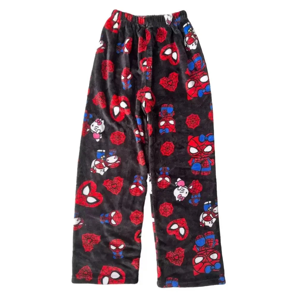 Hello Kitty & Spider-Man Anime Flannel Pajama Pants