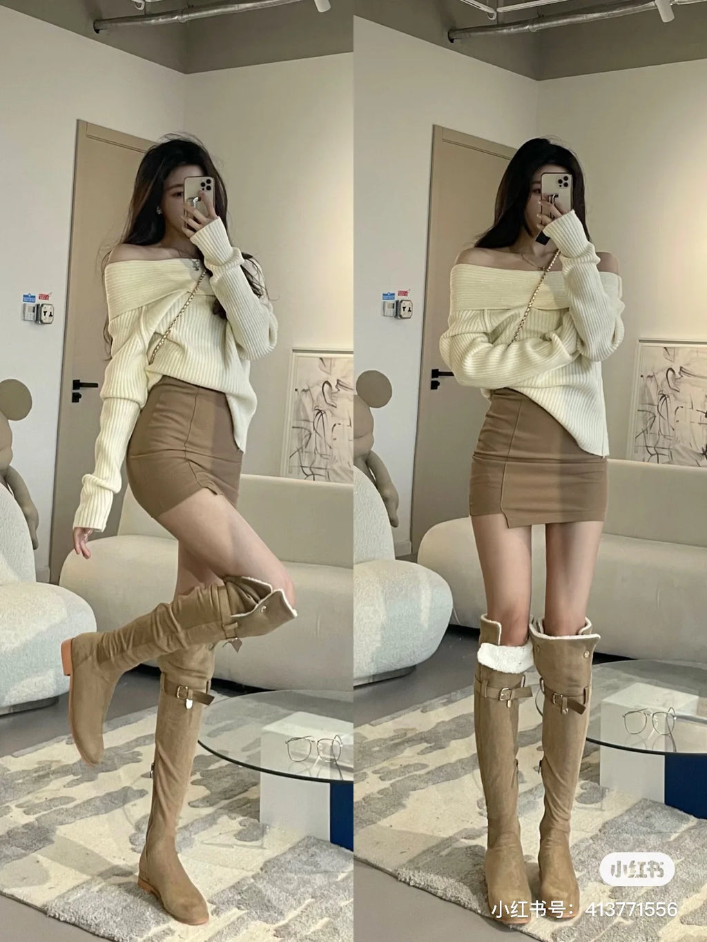 Women’s Elegant Off-the-Shoulder Slim-Fit Sweater – Autumn Casual Top
