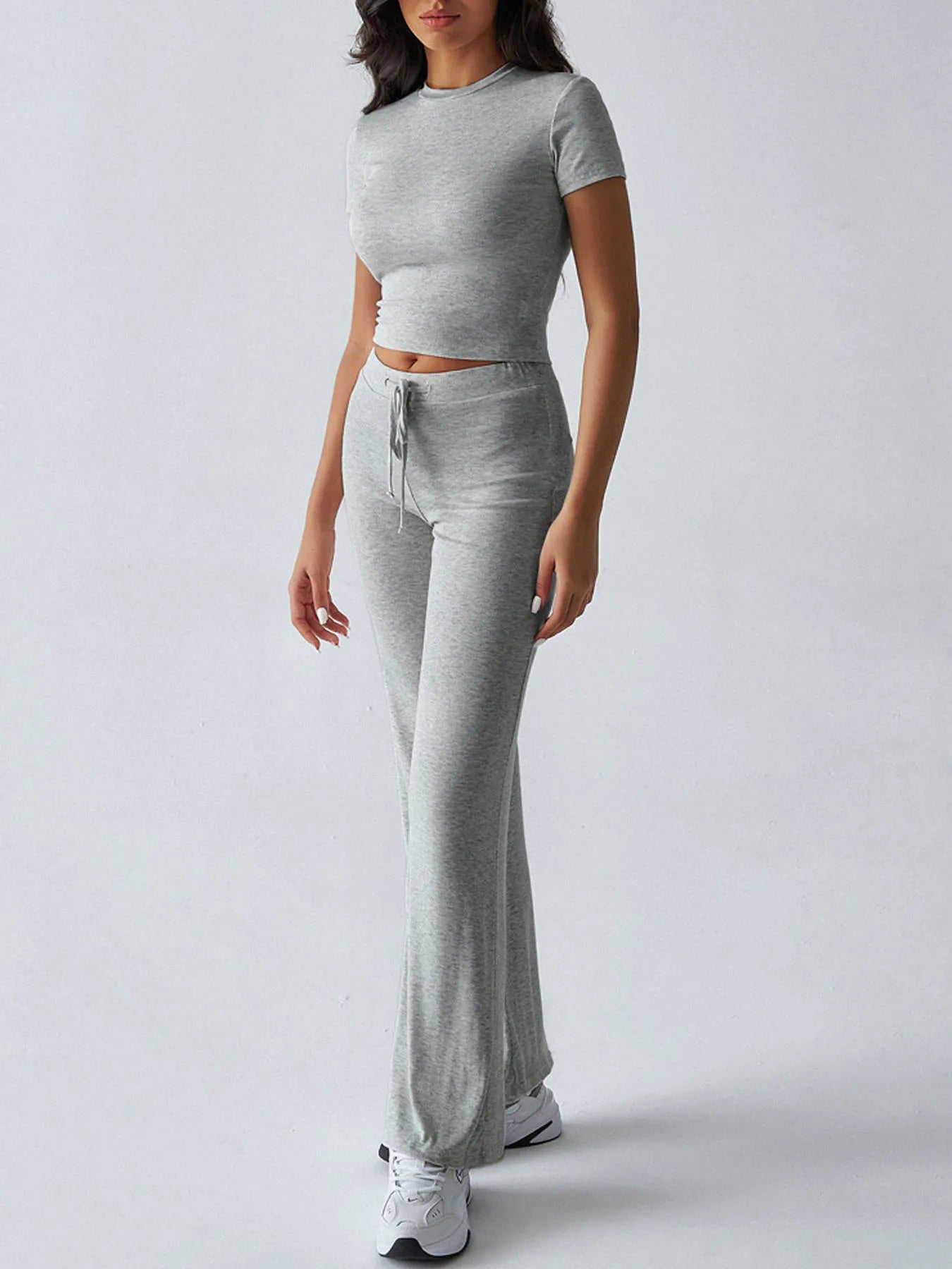 Women's Casual Lounge Set – Short Sleeve Top + Pants