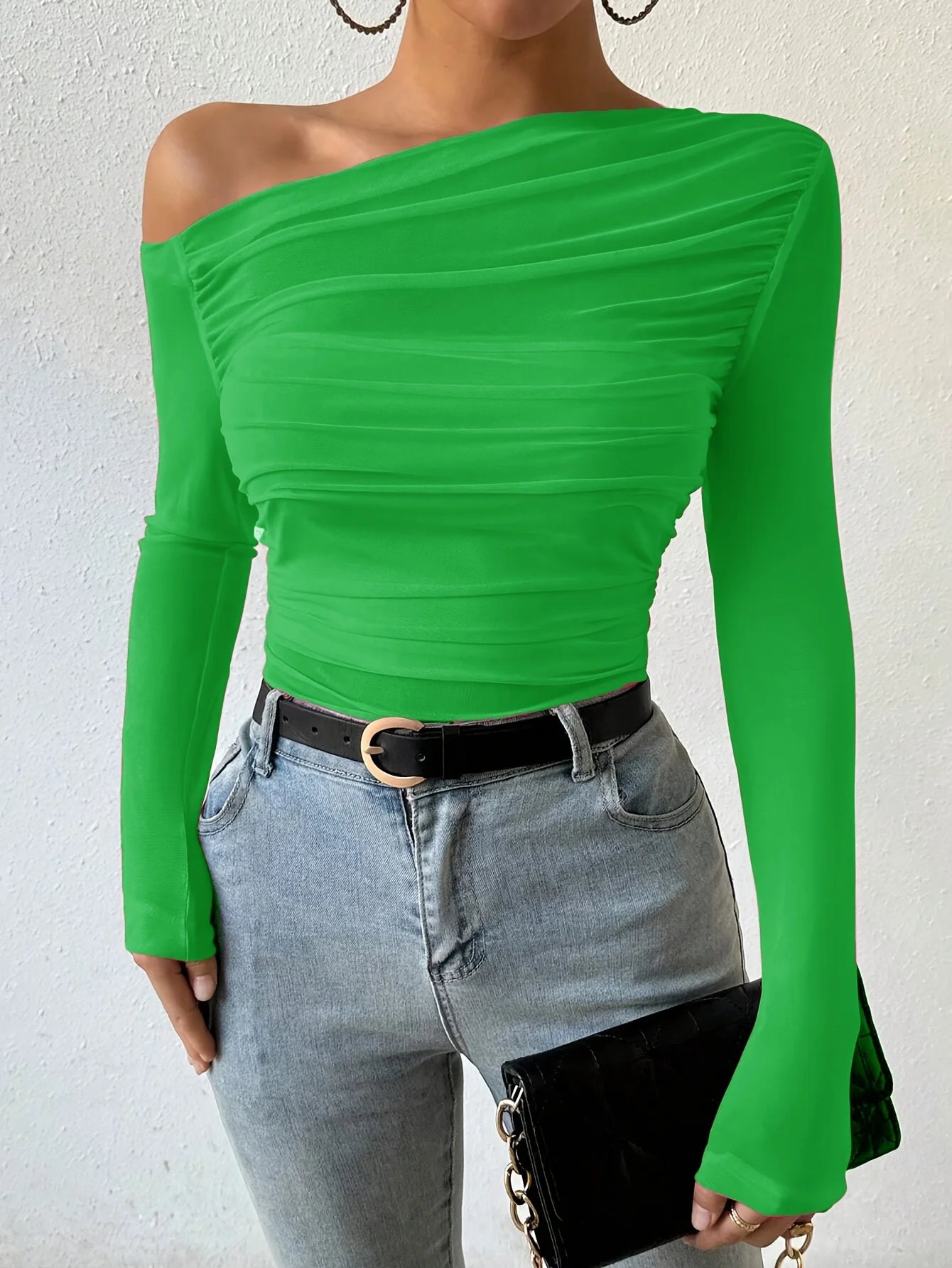 Off-Shoulder Slim Crop Top