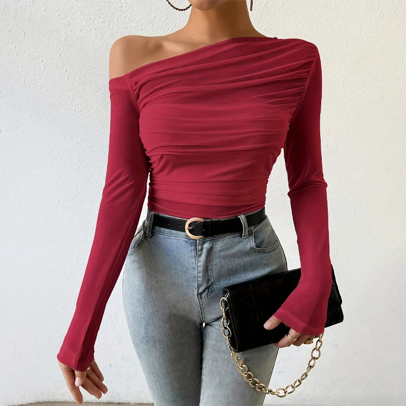 Off-Shoulder Slim Crop Top