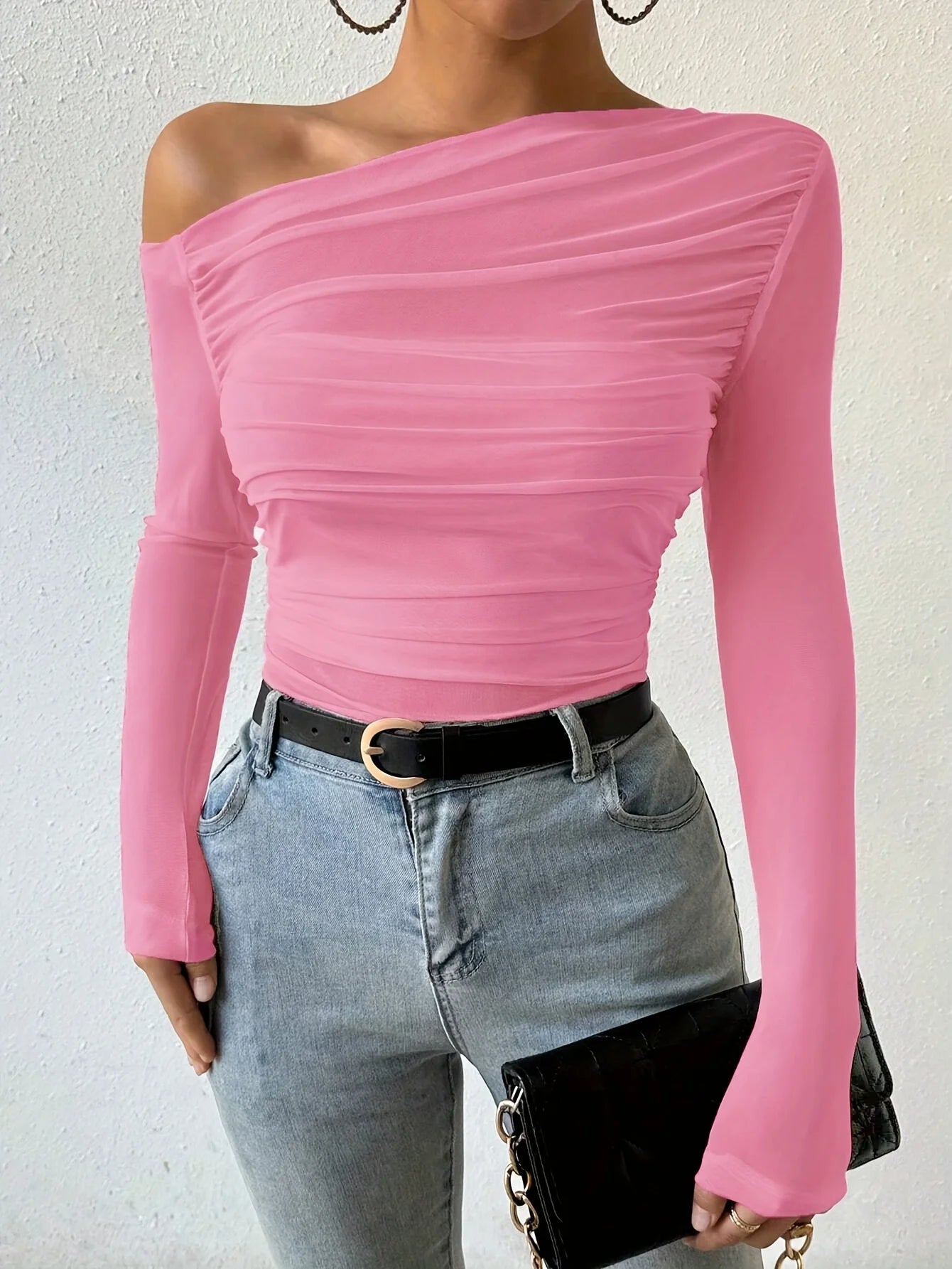 Off-Shoulder Slim Crop Top